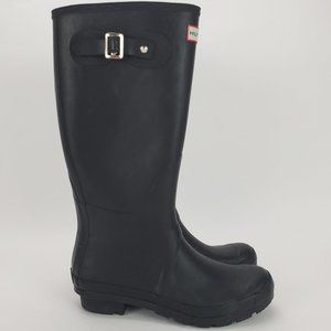Hunter Original Tall Rain Boots Black W23499 Sz 8